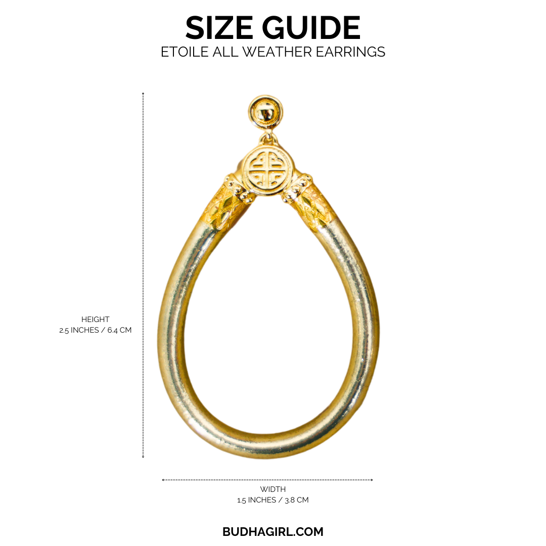 Etoile All Weather Earrings Size Chart | BuDhaGirl