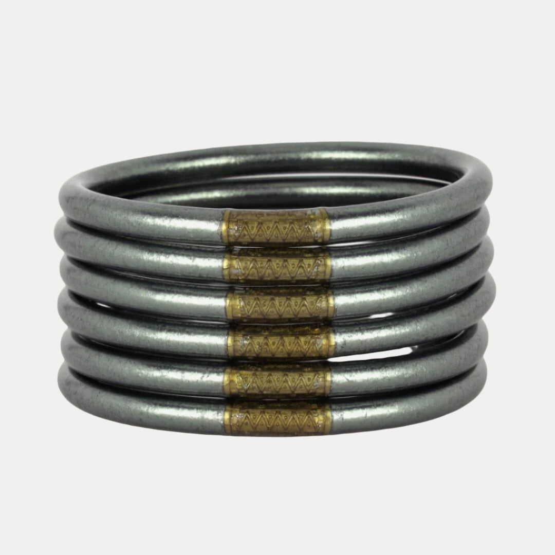 12.01.132.43.S6,12.01.132.43.M6,12.01.132.43.L6,12.01.132.43.XL6,Graphite All Weather Bangles® (AWB®) - Serenity Prayer | Bangle Bracelets for Women | BuDhaGirl
